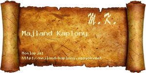 Majland Kaplony névjegykártya